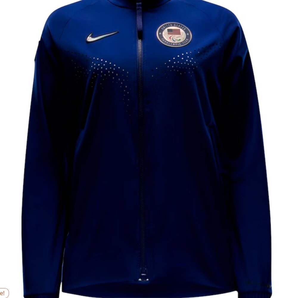 Nike Navy Blue Full-Zip Women's Jacket with Silver Accents